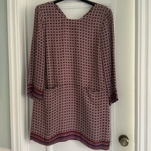 J crew Jules dress silk scarf foulard pattern, sz 14